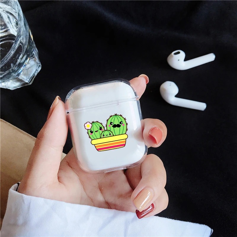 Мягкие силиконовые прозрачные чехлы для наушников Apple Airpods 1/2 зарядная коробка