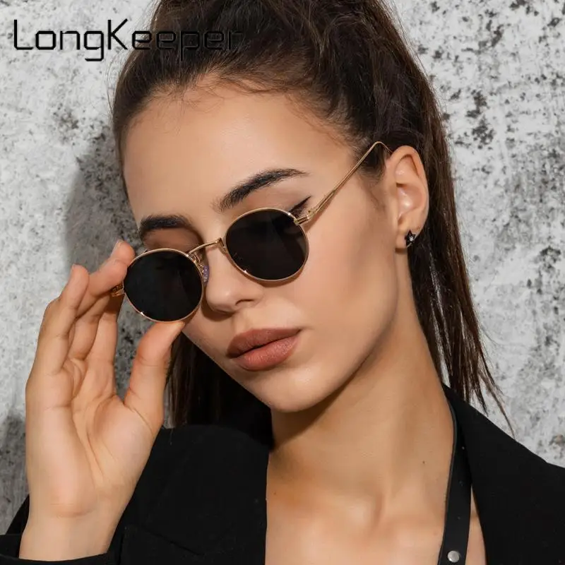 

Long Keeper Round Glasses Women's Sunglasses for Men 2022 Luxury Vintage Female Sunglasses Retro Design Zonnebril Dames UV400