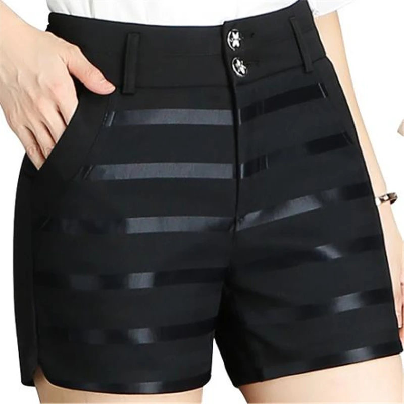 

Woman Plus Size Summer Elastic Waist High Loose Jacquard Wide Leg Shorts Female Spring Autumn Oversized Loose Flare Shorts