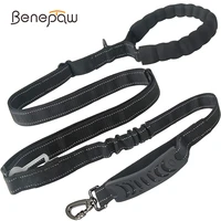 benepaw 4 in 1 multifunction heavy duty dog leash car seat belt reflective shock absorbing bungee pet leash traffic control