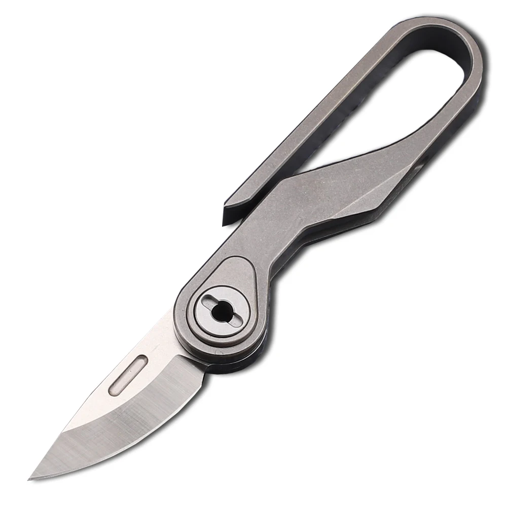 

Новинка M390 лезвие мини TC4 ручка из титанового сплава брелок Портативный походный многофункциональный фруктовый инструмент для повседневного использования складной нож