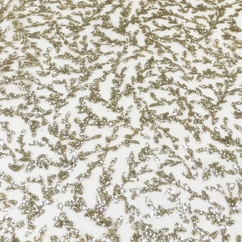 Ширина 130 см горячее тиснение Марля Блестящий цветочный узор сетчатая ткань для