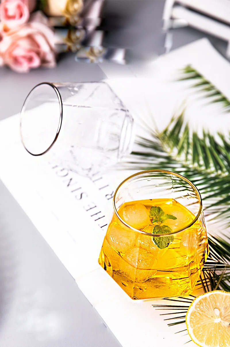 

Set of 2-high quality transparent whiskey glass party club wine glass drinkware cup GLA-1505