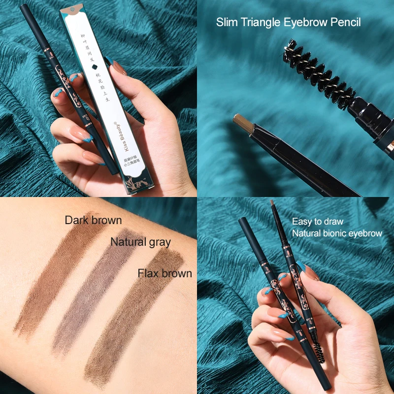 

3 Colors Eyebrow Pen Waterproof 4 Fork Tip Eyebrow Tattoo Pencil Cosmetic Long Lasting Natural Dark Brown Liquid Eye Brow Pencil