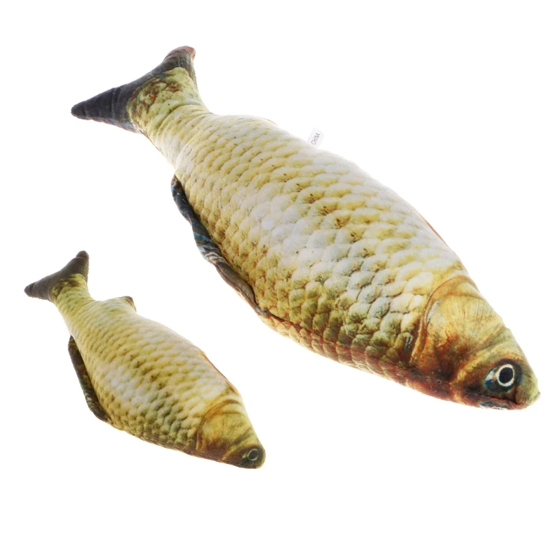 

Funny Grass Carp Pet Cat Kitten Fish Shape Interactive Cats Chewing Playing Toys K3NA