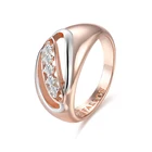 FJ женские свадебные кольца из розового золота 585 пробы с белым кубическим цирконием