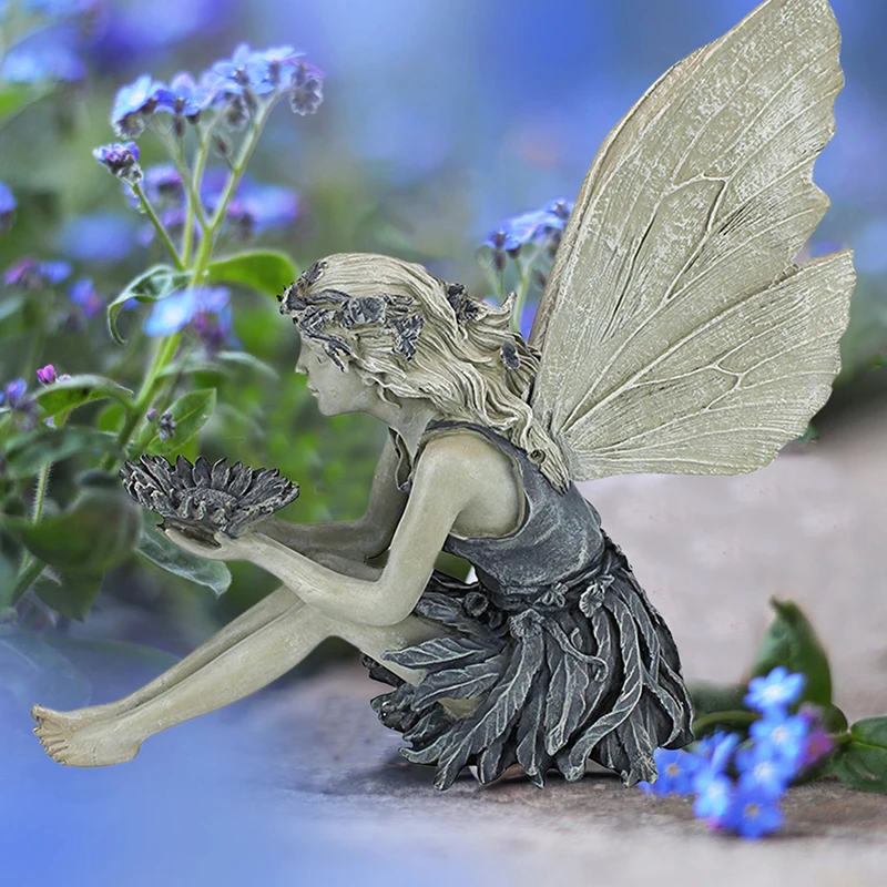 

Garden Fairy Statue Flower Elf Ornaments Outdoor Angel Sculpture Figurines Craft