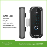 kpioccok smart electronic access control lock ic card password free of holes for wiring home office frameless glass door lock