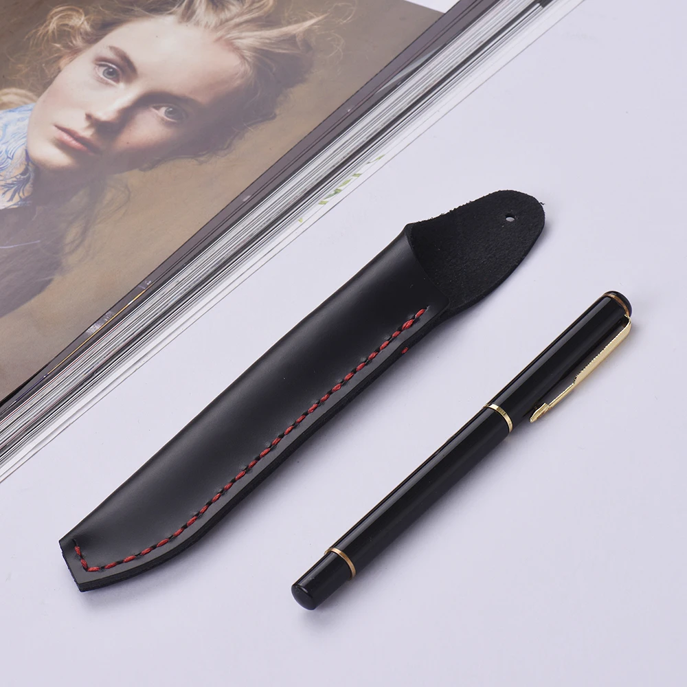 Пенал из натуральной кожи ручной работы Винтажный чехол для карандашей и ручек