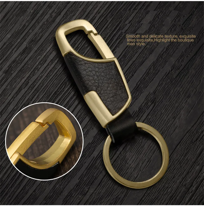 Высококачественные гальванические кожаные застежки для ключей из цинкового