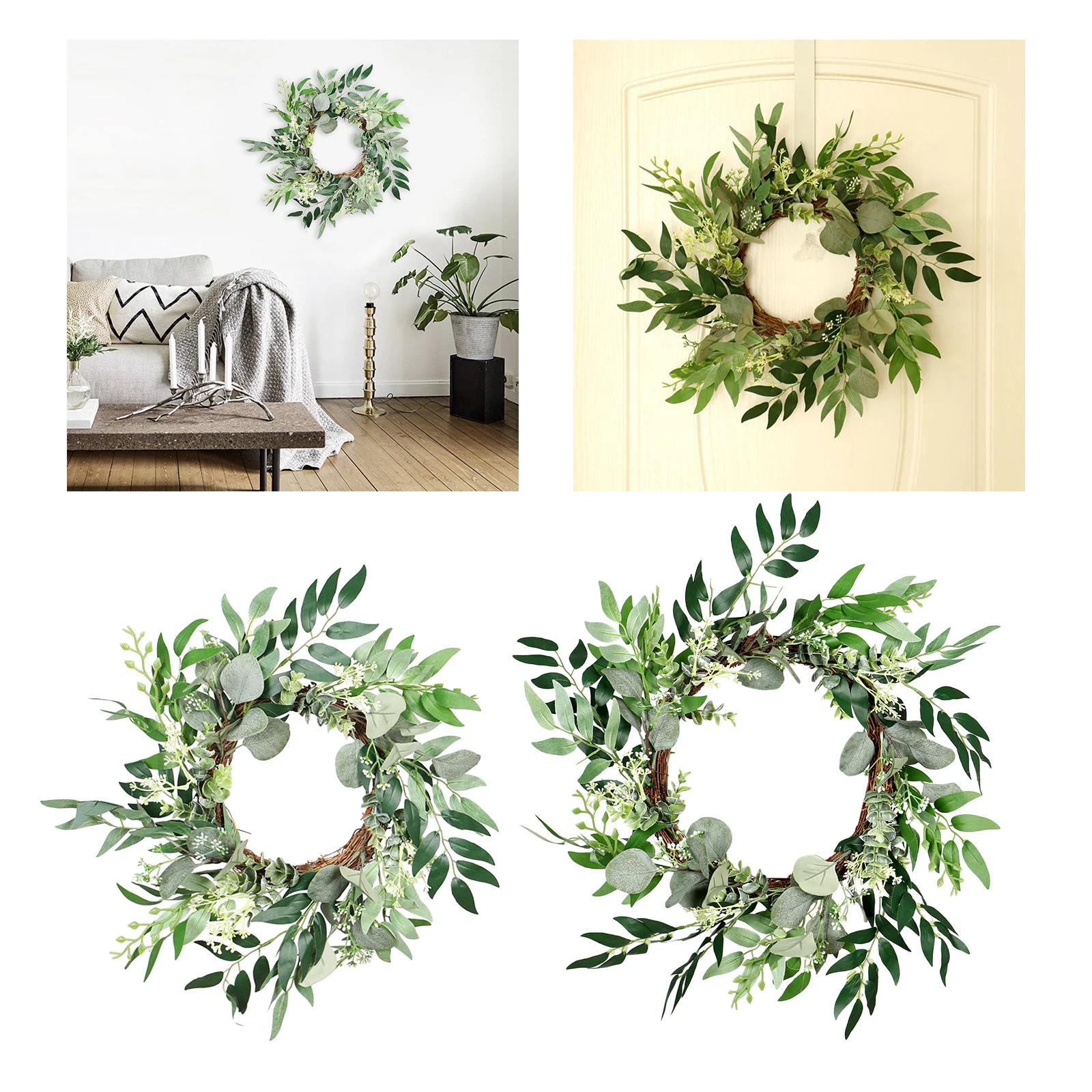 

Simulation Eucalyptus Wreath Artificial Garland Hanging Door Decor Wedding Home Decoration Photo Prop