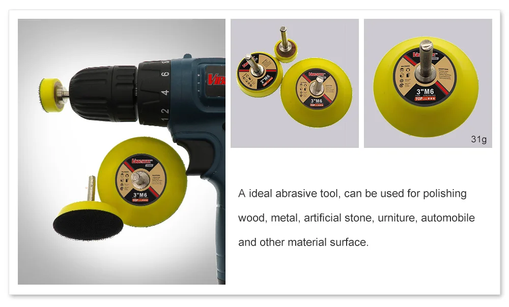 

3Pcs Drill Brush Power Scrubber Brush Kit for Grout, Tiles, Sinks, Bathtub Surface Cleaning + 3Pcs 1"/2"/3" Backup Sanding Pad