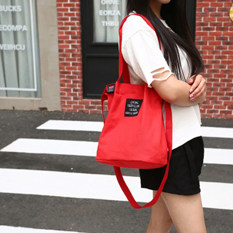 Холщовая Сумка для покупок саквояж на одно плечо Женский чемоданчик кросс-боди