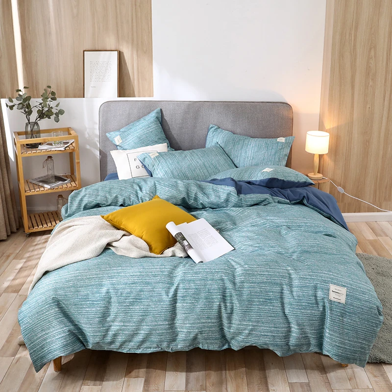 Комплект постельного белья в полоску простой скандинавский комплект с