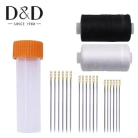 18pcs stainless steel self threading needles 2pcs 500m strong and durable sewing thread polyester diy quilting sewing tools
