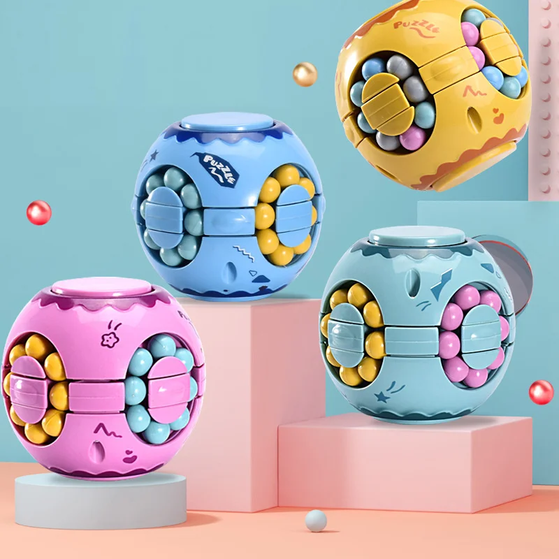 Spinner de mano para ni&ntilde;os y adultos, Bola de rompecabezas, Cubo de rompecabezas para sorpresa del beb&eacute;, juguetes giratorios de mano, regalo en caja, novedad-0