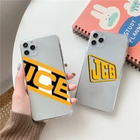 jcb excavator phone case transparent for clear iphone case 11 12 mini pro xs max 8 7 6 6s plus x 5s se 2020 xr