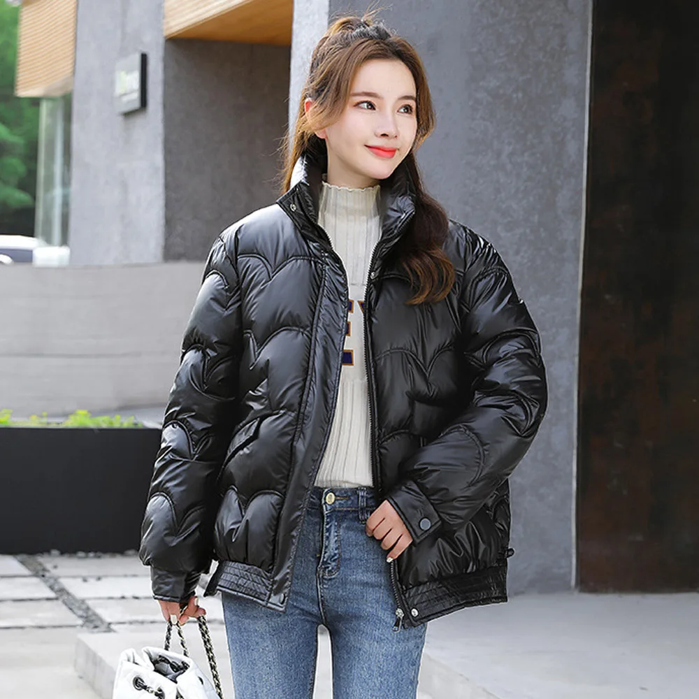 WQJGR Winter Jacket Women Parkas Full Sleeve Thick Oversize Cotton Korean Style Female 2021 Coat Stand Up Collar