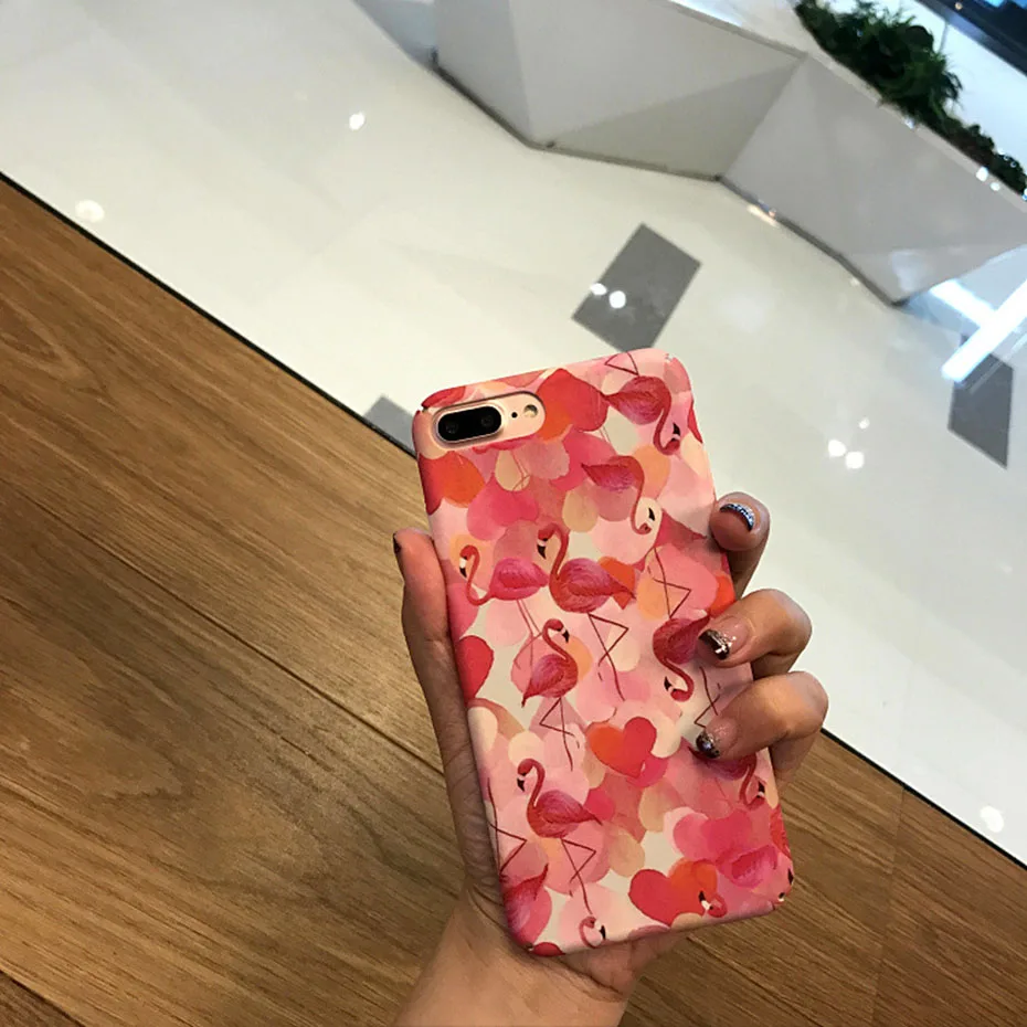 Фламинго шаблон чехол для iphone 7 совместимый apple X XS 6 6s 8 6Plus Plus 7Plus 8Plus Жесткий ПК