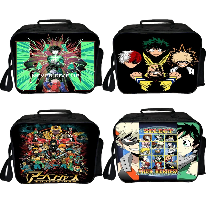 

Students My Hero Academia Lunch Bag Worker Anime Lunch Box Boys Girls Cooler Bag Kids Nylon Picnic Insulation Bag Gift
