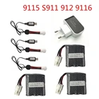 Литий-ионный аккумулятор 9,6 в, 800 мА  ч, для S911 S912, 9115, 9116, 4 канала, для радиоуправляемого автомобиля, 9,6 в, литий-ионный аккумулятор EL-6P и зарядное устройство в комплекте