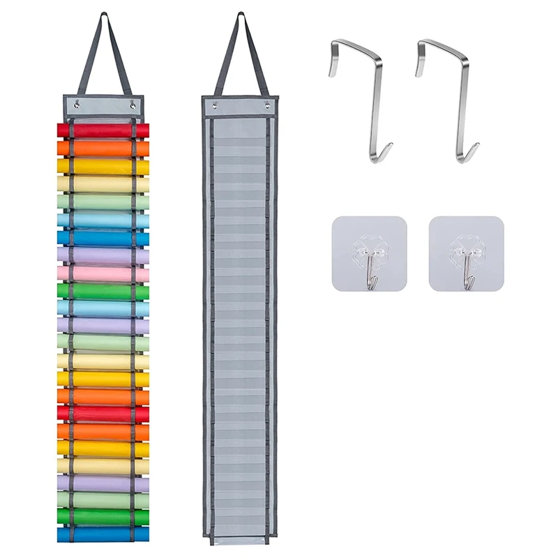 

Vinyl Roll Holder with 24 Compartment Craft Storage for Vinyl Sheets Heat Transfer Paper Diamond Painting Canva