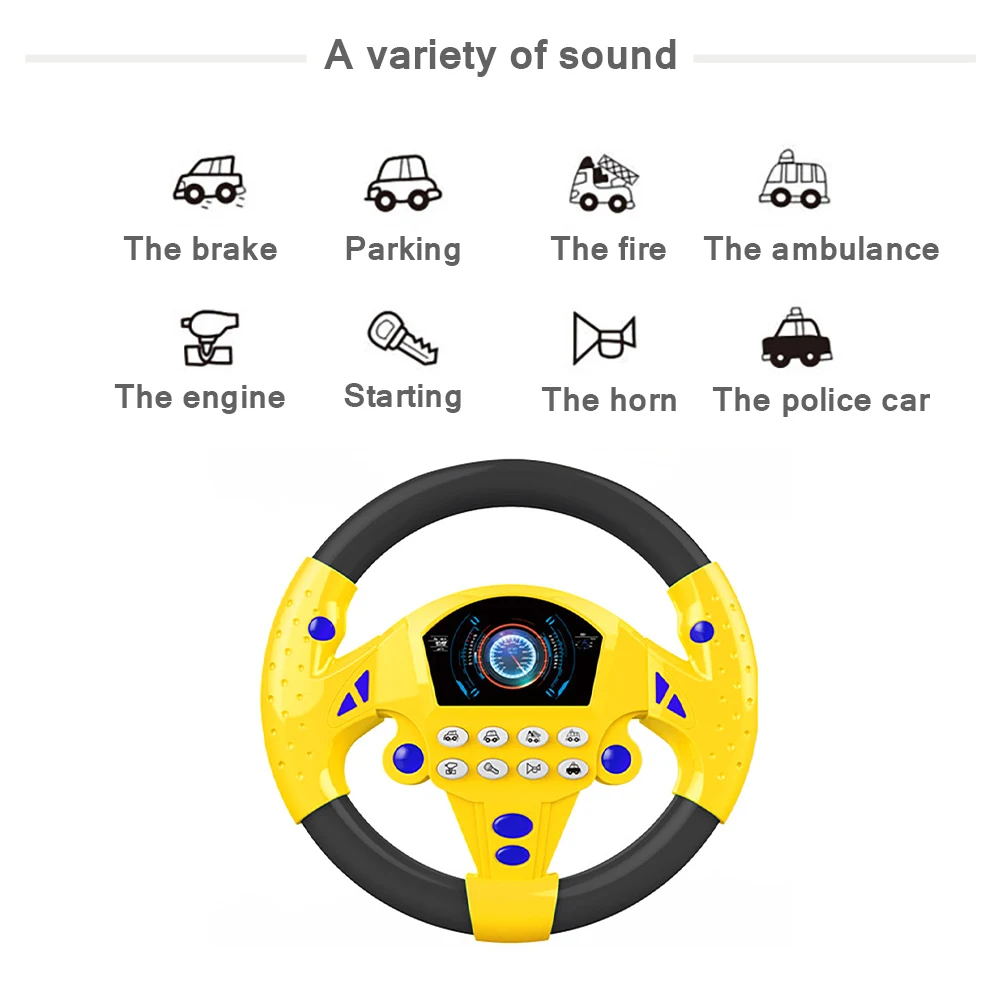 

Montessori Toys Steering Wheel Toy Simulation Driving Music Steering Wheel Toys Baby Developing Educational Toy