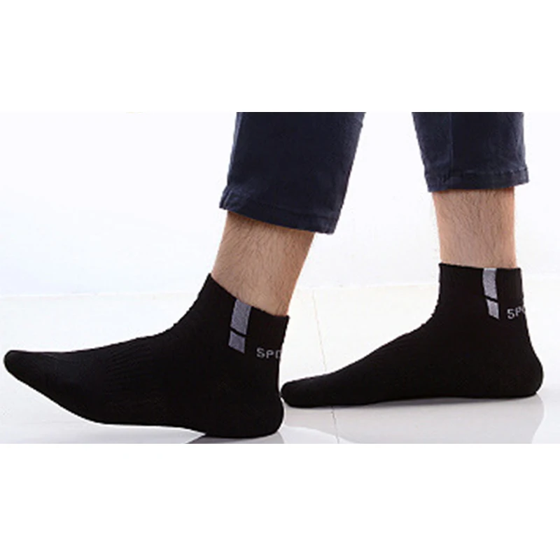 5 Pcs/Lot Men's Mid-Tube Socks, Deodorant And Sweat-Absorbent Casual Cotton Socks, Alphabet Sports Breathable Socks