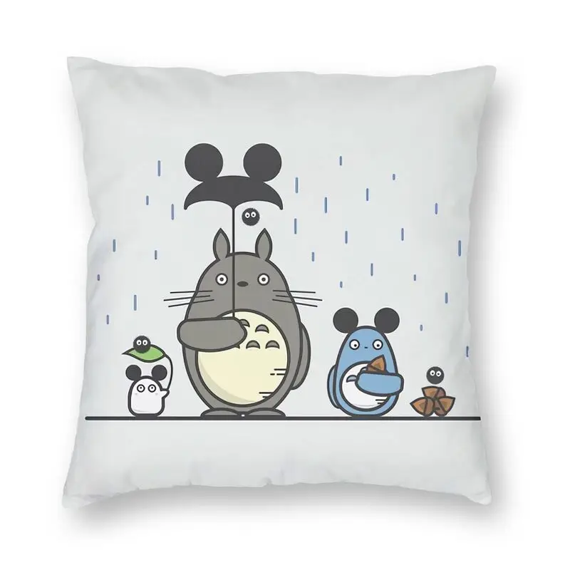 

My Neighbor Totoro Square Pillowcover Decoration Anime Manga Miyazaki Hayao Cushions Throw Pillow For Sofa Double-Sided Printing