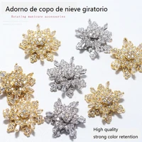 1 piece of luxury rotating zircon snowflake 3d nail art rhinestone crystal rotating jewelry manicure design accessories