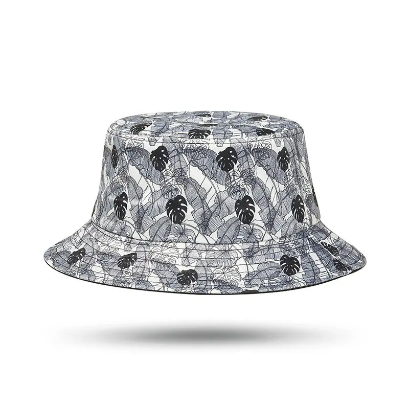 Рыбацкая шляпа с узором листьев Солнцезащитная облегающие шапки|Мужская панама|