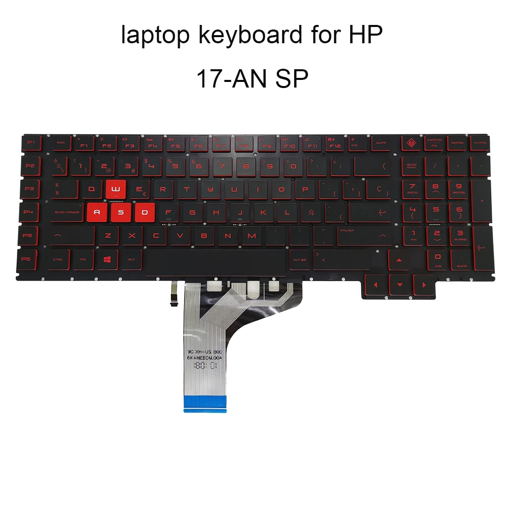 

Replacement Keyboards for HP Omen 17 AN 010CA SP Spanish ES Black Backlit Keyboard Fine Backlight Line Red Keys NSK XH0BQ Best