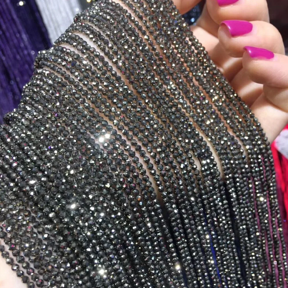 Граненый граненый бисер Пирит маленькие Бусины 2 мм для изготовления ювелирных