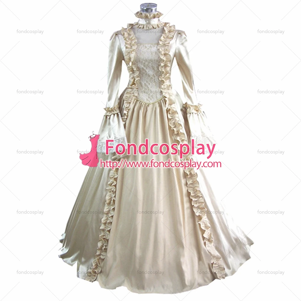 

fondcosplay Gothic Lolita Punk Medieval Gown Champagne Ball Long Evening satin Dress dress cosplay costume Tailor-made[CK1365]