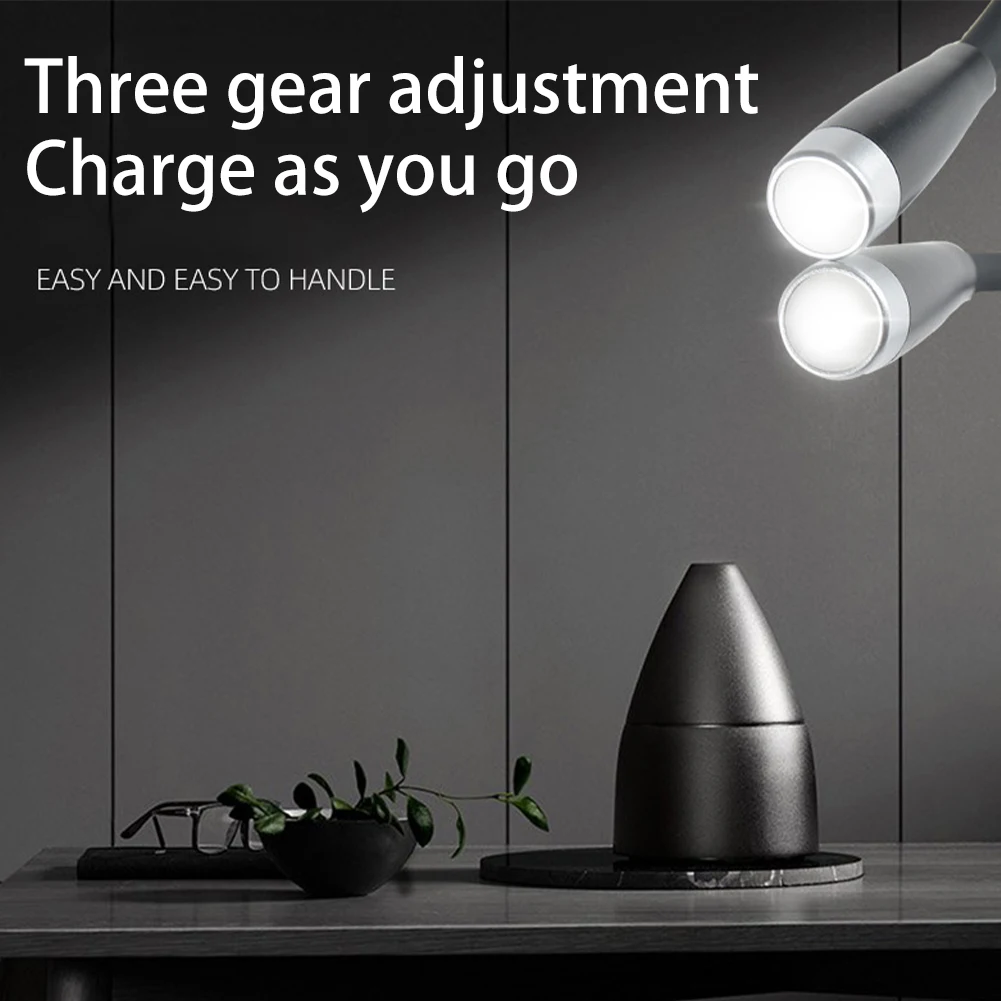 

Bendable Arms For Bed LED Neck Reading Light USB Rechargeable Outdoor Multipurpose Book Lamp Long Lasting 3 Brightness Levels