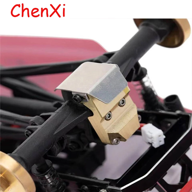 

Brass Diff Cover Counterweight Cover with Guard Plate for 1/24 Axial SCX24 90081 K09 RC Car Accessories