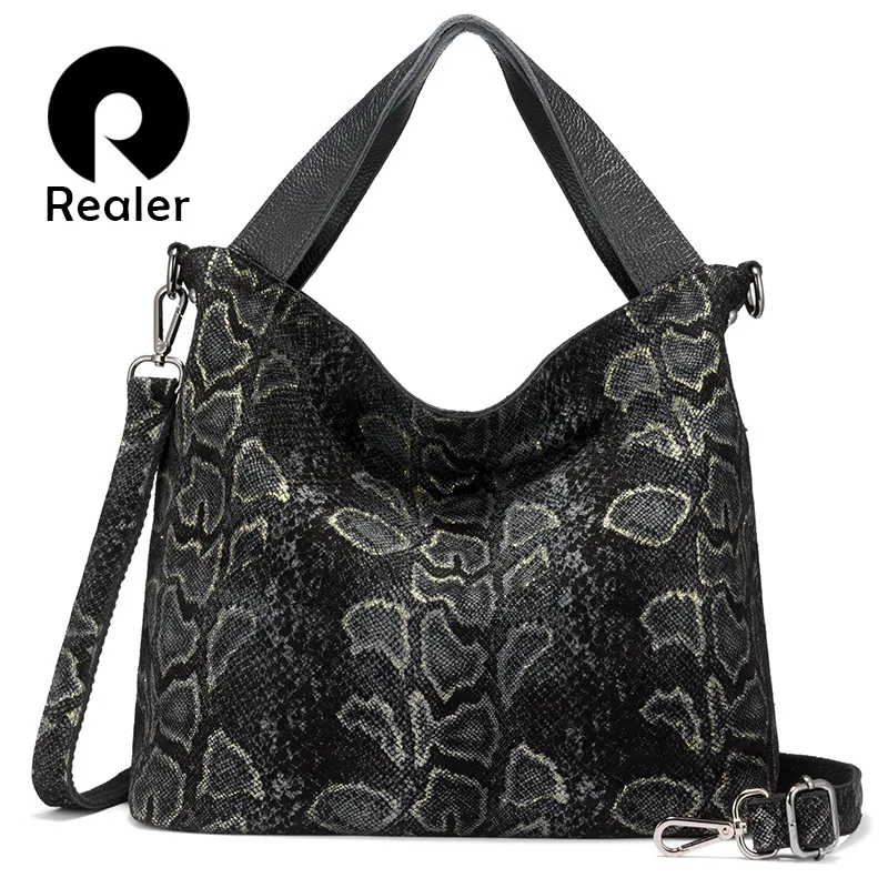 Женская сумка Кроссбоди из натуральной кожи со змеиным рисунком| |