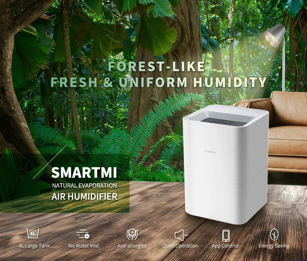 Испарительный Увлажнитель Xiaomi Smartmi 2 очиститель воздуха Арома диффузор эфирное масло Mihome приложение контроль кислородный бар H30