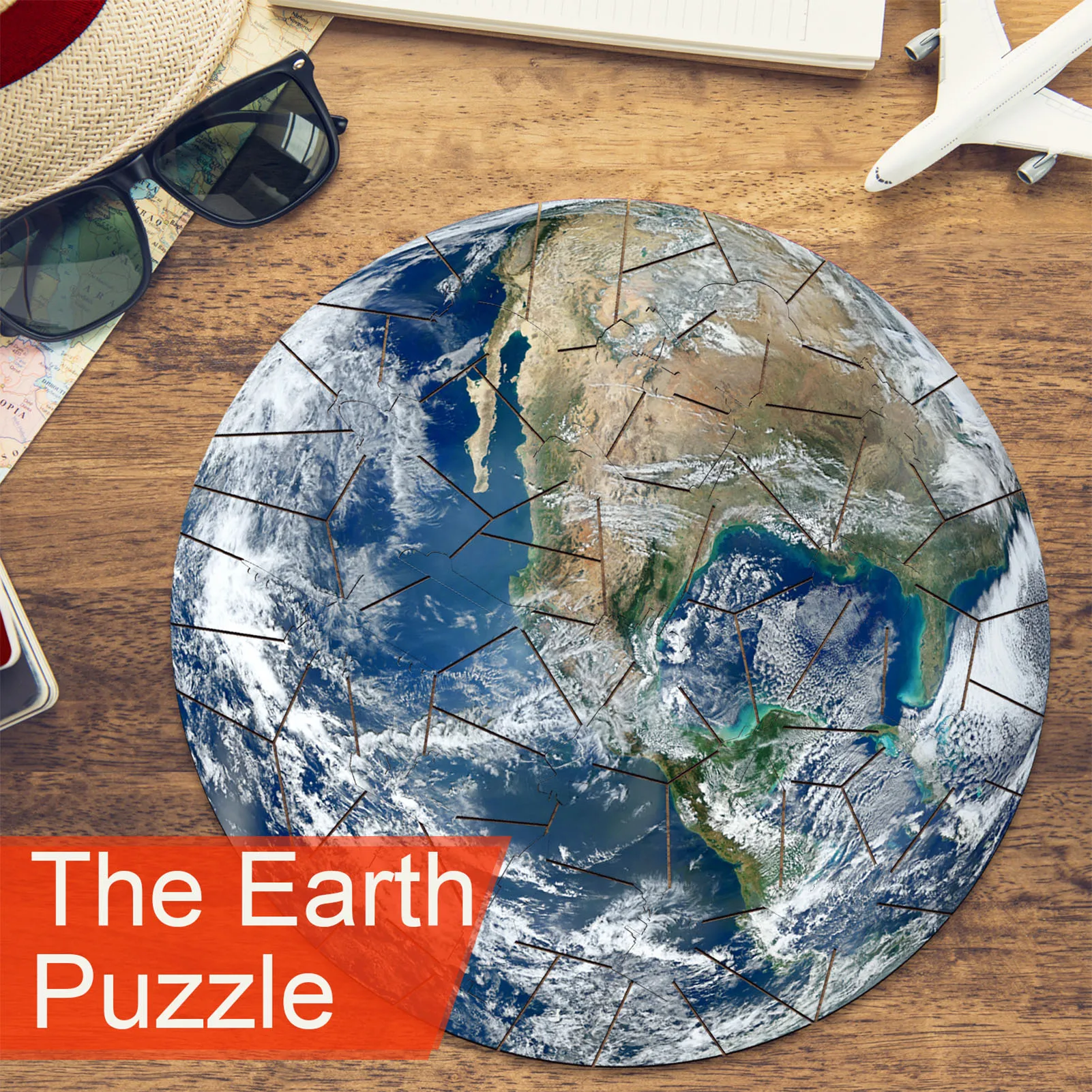 

180 Pieces Jigsaw Puzzles Educational Toy Scenery Space The Earth Dropship Round Puzzle Educate Game Toys For Adults Kids Gifts
