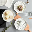 Домашняя керамическая тарелка, круглая тарелка, тарелка для стейка, Западная тарелка, креативная плоская тарелка для завтрака в европейском стиле