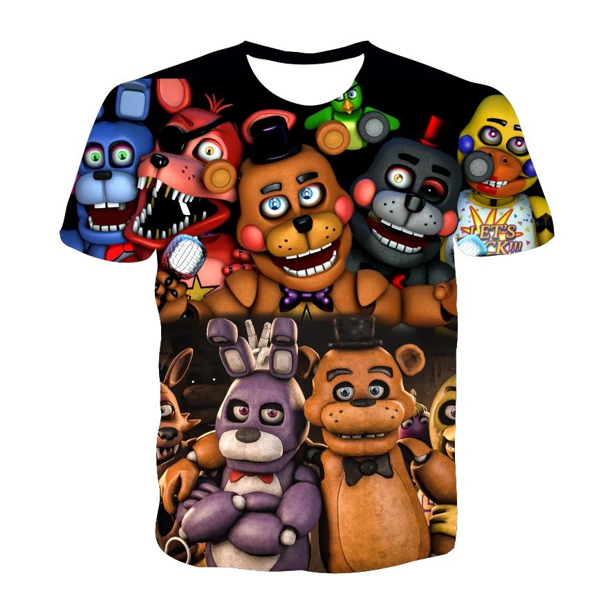 

2021 NEW 3D T Shirt Five Night At Freddy High Quality Children t shirt Boys/Girls Clothes Kid's T-shirt FNAF Cartoon anime Tees