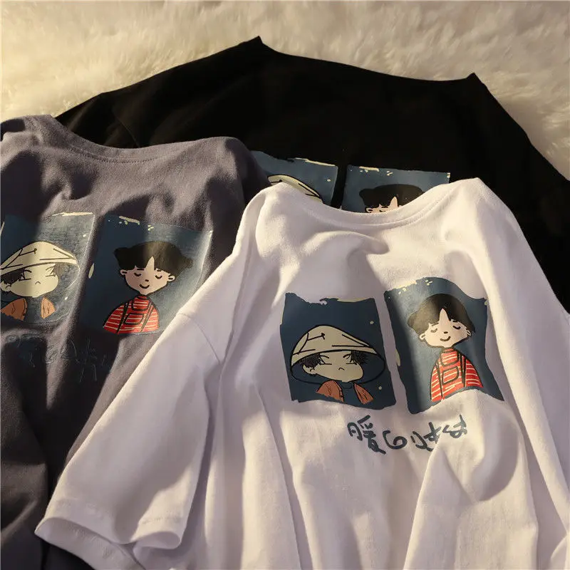 

2021 Japanese anime print plus size men's T-shirt hip-hop cotton T-shirt O-neck summer Japanese men's casual T-shirt 4XL fashion