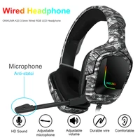 onikuma k20 rgb backlight gaming headset 3 5mm wired headphone with microphone for computer tablets smartphone