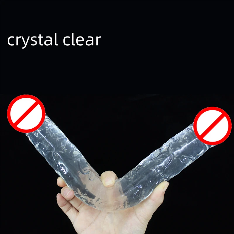 2021New Super Thick Simulation Double-Headed Penis Long Jelly Realistic Dildo Flexible Big Female Masturbation lesbian Toy | Красота и