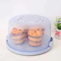 cake storage box cover case plastic round container dessert cupcake carrier server tray kitchen tool 8 inch color transparent