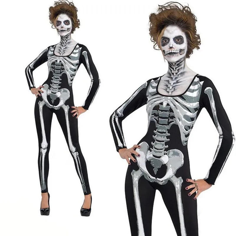 Women Lady Skeleton Costume Halloween Party Performance Scary Cosplay Costumes Dress Supplies|Праздничные костюмы| |