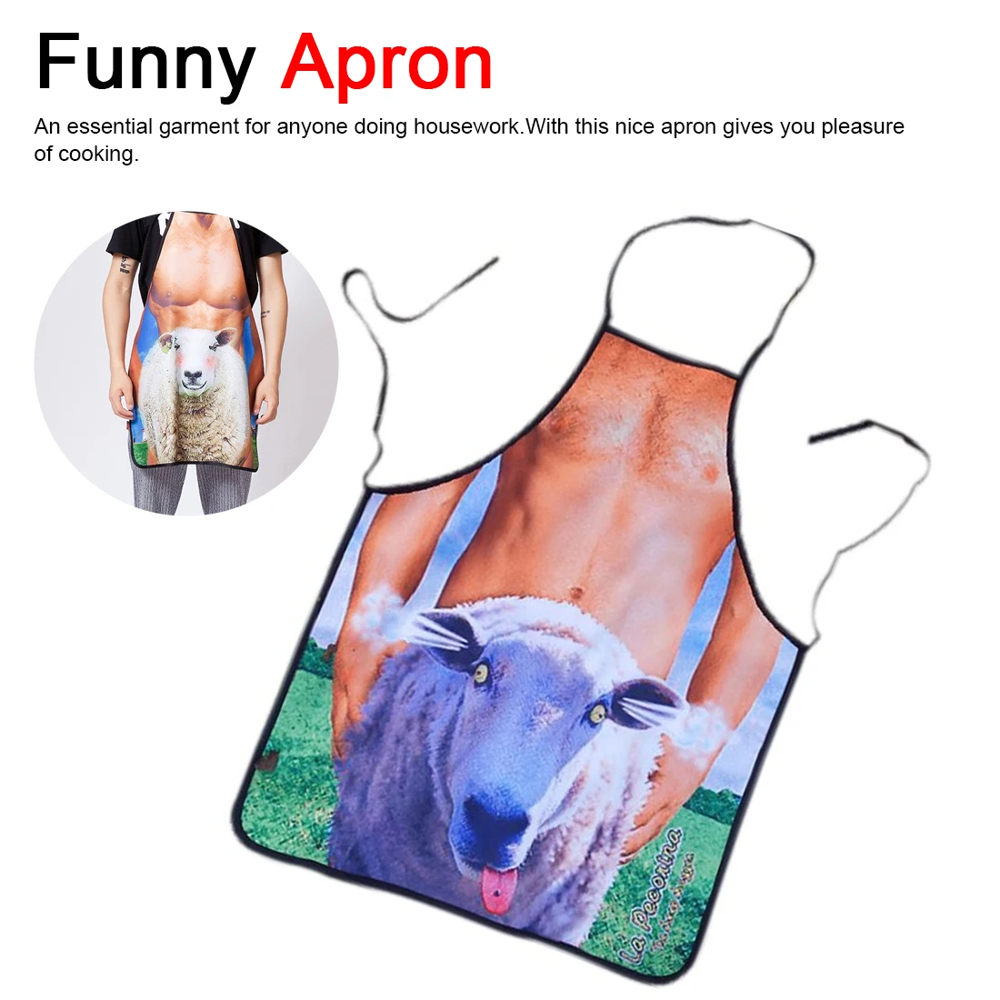 1 шт. новинка кухонный фартук для приготовления пищи овцы без рукавов хлопок лен