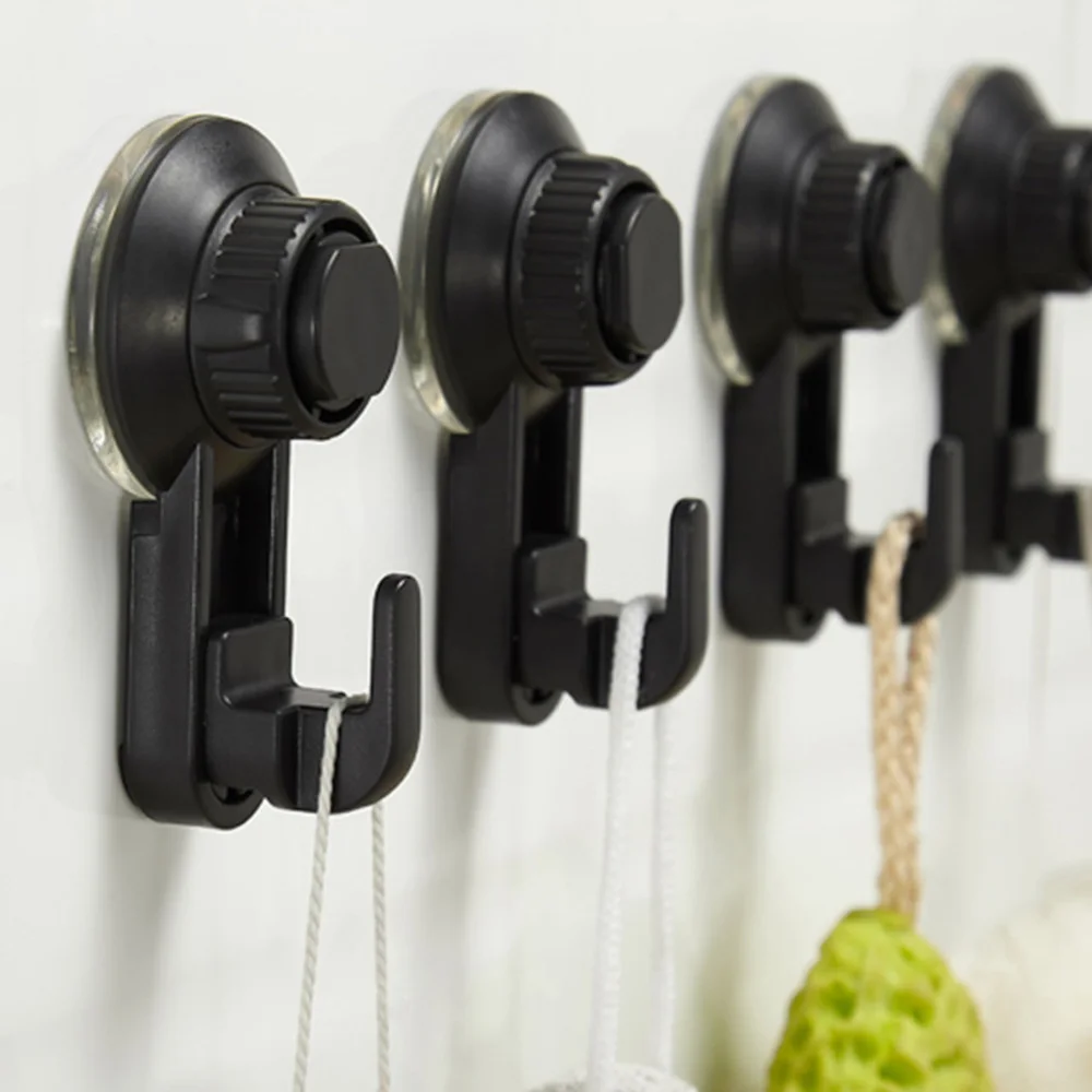 

2Pcs Suction Cup Hooks Punch-Free Hook Wall-Mounted Hook Multifunctional Pothook Clothes Hanger Black