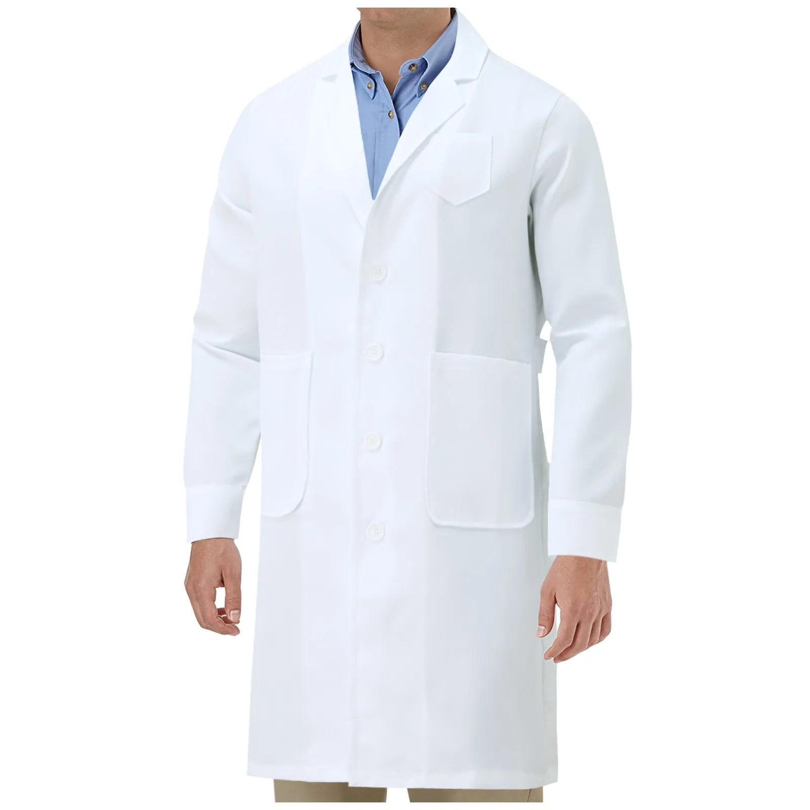 Белая униформа Мужская рабочая одежда профессиональная длинная куртка с 3
