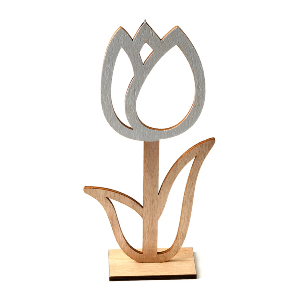 

DIY Wooden Easter Day Decor Home Wooden Hollow Flowers Decoration Supplies Party Ornament